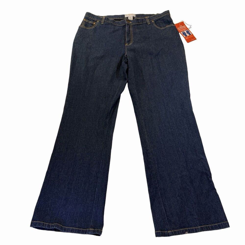 Sag Harbor Jeans Women's Size 18W Dark Wash Deep Indigo Bootcut Slimming NEW